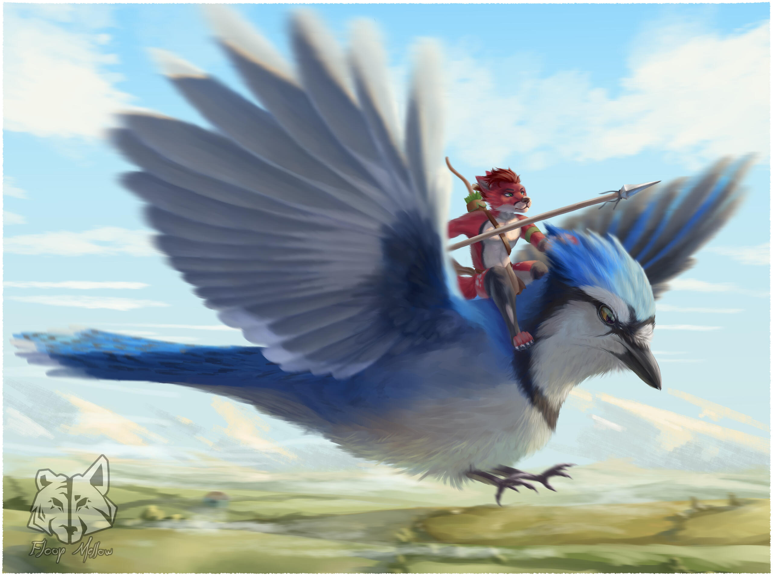 The Red Fox and The Bluejay Bird